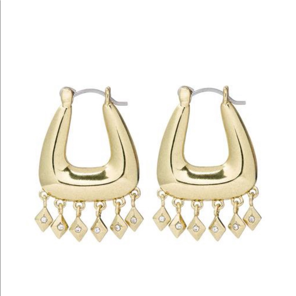 LUV AJ Free People gold kite small hoop earrings - Picture 1 of 3